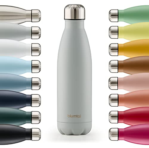 Blumtal Trinkflasche 750 ml Edelstahl - auslaufsichere Isolierflasche - BPA-freie Trinkflasche kalt & warm - doppelwandige Insulated Bottle - rostbeständige Isolierflasche Ultimate Grey - Grau