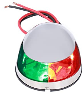 Qiilu Feu de Navigation pour bateau, rouge et vert, lumière LED en forme de goutte, adapté au ponton, Yacht, bateau de pêche rapide, 8W 12V