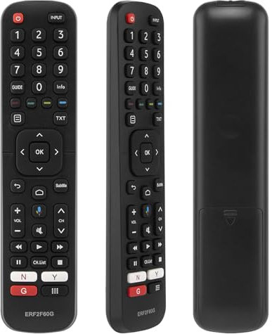 Telecomando Sostitutivo ERF2F60G Compatibile con Hisense Smart TV HE32E5620FHATS 40A35EEAS 32A56E 40A56E, con 3 Tasti di Scelta Rapida Popolari, Nessuna Impostazione Richiesta -Nessuna Funzione Vocale
