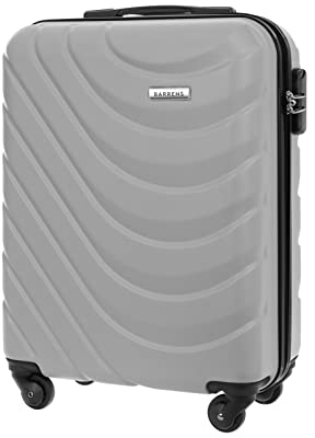 BARRENS Handgepäck Koffer 55x40x20cm Kabinenkoffer | Kabinengepäck | Chiffrierschloss Reisekoffer | Handgepäck mit 4 Rollen | Flexibler Griff | Hartschalenkoffer | Airline-kompatibel (Grau 34L)