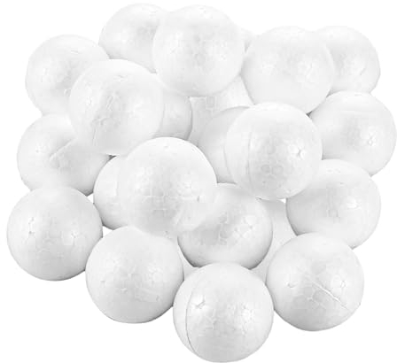 VIDETOL 100 Stück 4CM Styroporkugeln, Styroporbälle für Basteln, Styropor Rund, Weiß Polystyrol-Ball Handwerk, Basteln und Modellbau