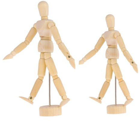 DIYEAH 2stücke DIY Unfertige Holz Mannequin Puppe Blank Mannequin Bastelprojekte Holzfiguren Zum Bemalen Hölzerne Schaufensterpuppe Modell Robuster Puppe