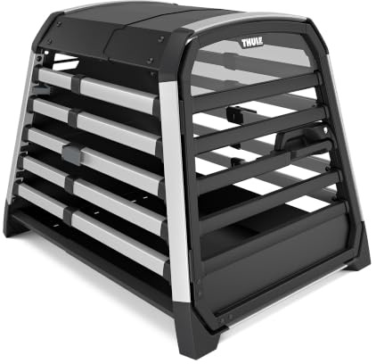 Thule Allax Hundebox, Transportbox Hund, Hundebox für Auto Black/Aluminum M