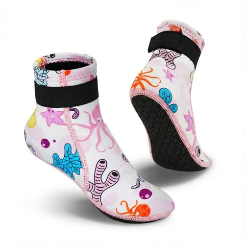 Summshall Calzari Neoprene Bambini, 3MM Calze Neoprene Calzini Neoprene per Ragazzi Ragazze per Immersioni, Nuoto, Sport Acquatici