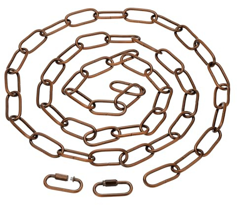 PATIKIL 1pcs 1.82m Cadena de Eslabón, Cadena de Hierro de Colgante de Iluminación con 2 Conectores de Bloqueo de Tornillo para Canastilla de Plantas Lámparas Colgantes Bronce Rojo