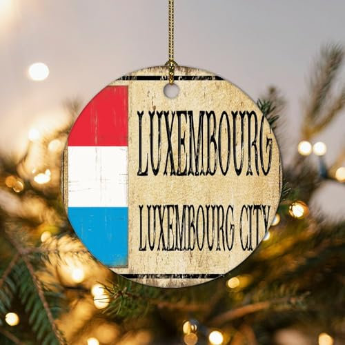 LUXEMBURG CITY Weihnachtsbaum Hängende Ornament Luxemburg Weihnachtsschmuck für Baum Keramik Ornamente Geschenk Weihnachtsstrumpf Füllung Geschenk