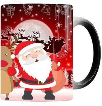 Christmas Mug | Christmas Mug with Colour Changing | Heat Sensitive | Christmas Mug | Magic Heat Changing Mug | Mug Christmas | Coffee Mug | Coffee Cup | Winter Cup Coffee