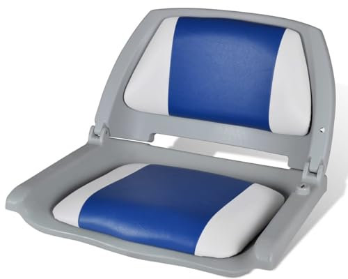 ShGaxin Bootssitz Bootsstuhl Steuerstuhl Anglerstuhl klappbar, Boot Sitze, Fischerbootsitz, Kajaksitz, Protec, Blau-weiß