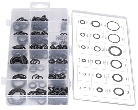 225 Stück Gummi Unterlegscheiben für O-Ringe, Set mit Sortiment Dichtungen, hochwertig und verschießfest