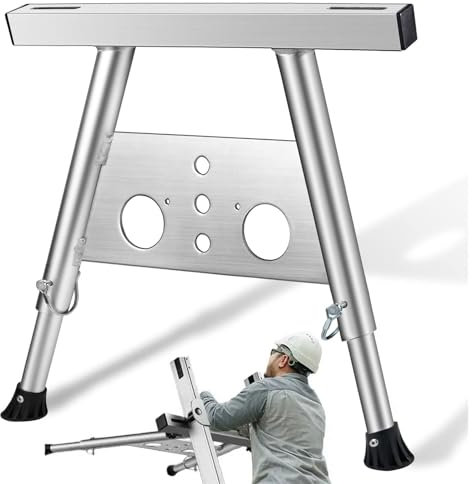 Dachleiter-Stabilisator mit Abstandshalterfüßen für Dachrinnenstütze, sicher, stabil, rutschfest, Wandabstandshalter für gerade und klappbare Leitern