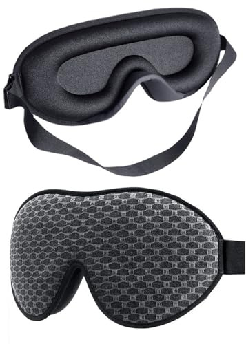 Nattmask, sovmask av silke, ultramjuk, sovmask för att sova, ögonmask, resor, anti-ljus, med justerbart elastiskt bälte