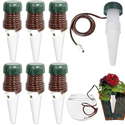 YeahBoom 6 Pièces Appareil d'Auto-Arrosage,Arrosage Automatique pour Jardin,Distributeurs d'eau pour Plantes d'intérieur,Distributeur Eau Plante pour Plantes D'Intérieur et Fleurs,Cône d'arrosage