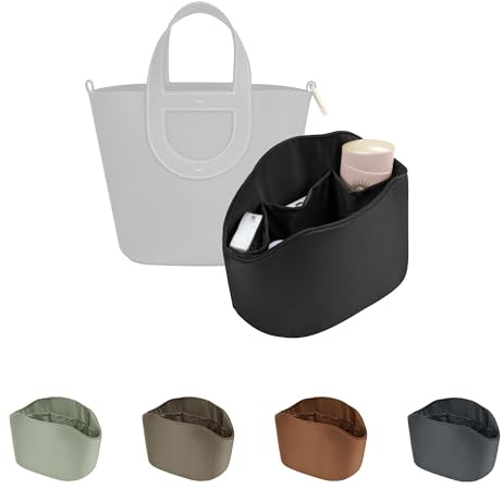 Geldbörsen-Organizer-Einsatz für In The Loop 18/23, Satin-Organizer, kompatibel mit Hermes-Taschen, leichte Damen-Geldbörse, weiches Innenfutter mit mehreren Taschen (Schwarz, Loop 18)
