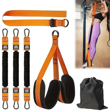 Pull Up Assistance Bands,Power Band for Assisted Pull-Ups,Bands for Pull Up Bar,Adjustable Weight and Size,with Fabric Feet/Knee Rest,Carry Bag,for Muscle,Strength Training Equipment,Yoga,Home,Gym
