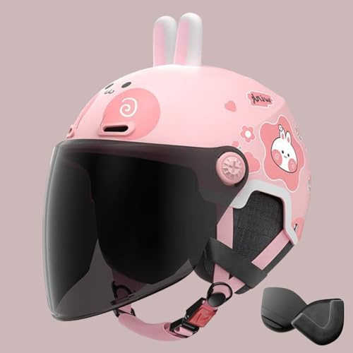 Children's Motorcycle Crash Helmet, Kids Scooter Helmet with Sun Visor for 3-12 Years Old Boys and Girls, Motorbike Jet Helmet ECE 22.06 Approved A,53-56cm