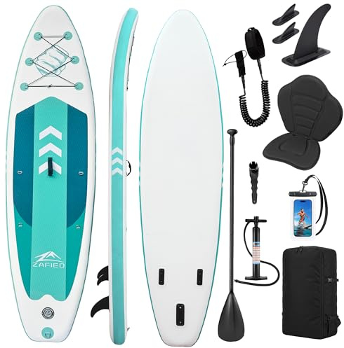 Stand Up Paddling Board, Aufblasbares SUP Board 320×82×15cm Breites Stabiles Design Paddle Board bis 200KG mit Komplettes Zubehör für Erwachsene & Einsteiger