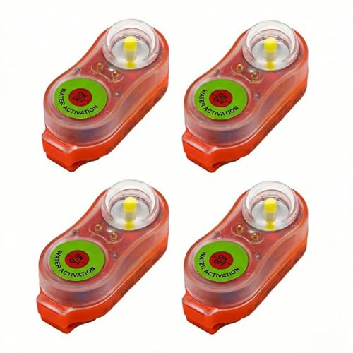 Luci Giubbotto Salvataggio a LED con Attivazione ad Acqua - Set da 4/8 Pezzi - Rosse e Verdi per Emergenza in Mare per Sopravvivenza in Acqua di Emergenza
