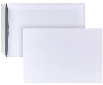 POSTHORN Versandtaschen C5 (500 Stück) - 229 x 162 x1mm - 90g/m² | haftklebende Umschläge ohne Fenster - weiße A5 mit grauem Innendruck für Sichtschutz -