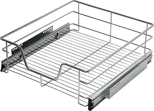 Schütte Teleskopschublade 4328 | Ausziehbare Schublade zum Nachrüsten für 60er Schränke aus Metall | Schrankauszug für den Küchenschrank | Hängekorb für die Küche | Korbauszug | Vollauszug, Chrom