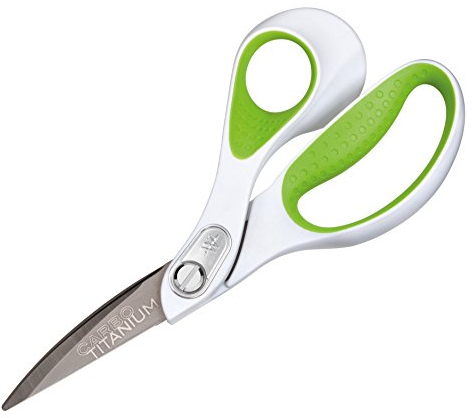 Westcott E-16446 00 Carbo Schere Titan Nitrid beschichtet Non Stick Softgrip, 21,4 cm, 8 Zoll, grün/weiß