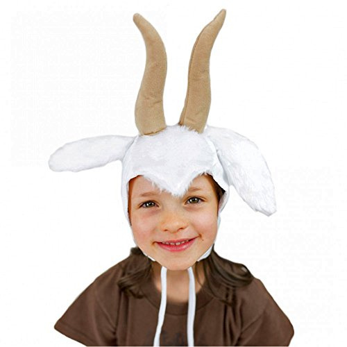 Krause & Sohn Kinder Mütze Ziege weiß Zicklein Tiermärchen Kopfbedeckung Ziegenbock Geißlein Fasching