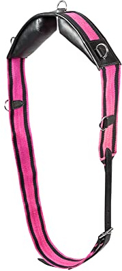 PFIFF 004218-126-Full Decken-/ Longiergurt mit Lederkissen, L, schwarz-pink