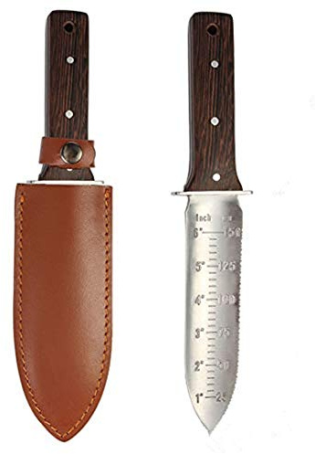 Hori - Cuchillo de jardín de acero inoxidable para jardinería, negro