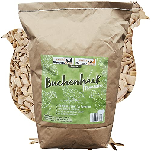 federgold® Buchenhack-Einstreu 3,8 kg – Staubfreie Naturstreu für Wachteln, Hühner & Küken | Hygienisch, saugfähig & artgerecht | Verhindert Spreizbeine | 100% natürlich & regional