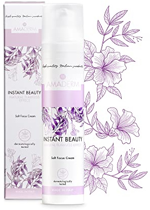 AMADERM Instant Beauty 50ml | Crema Contorno Ojos y Cara con Efecto FILTRO INSTAGRAM Iluminante al Ácido Hialurónico y Manteca de Karité | Soft Focus | MADE IN ITALY inspirado en la Skincare Coreana