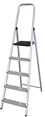 Escalera de 5 peldaños de aluminio para trabajo, SOQAL