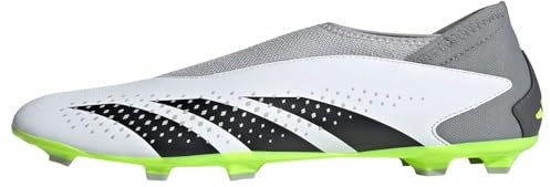 adidas Kids' Bota de fútbol Predator Accuracy.3 Laceless césped natural seco, Cloud White/Core Black/Lucid Lemon, 38