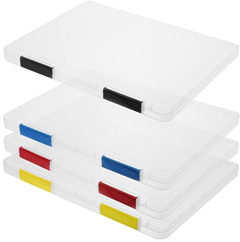 Operitacx 4 Stücke Box Klar Organiser Box Aufbewahrungsbox Datei Box Bill A4 Kunststoff