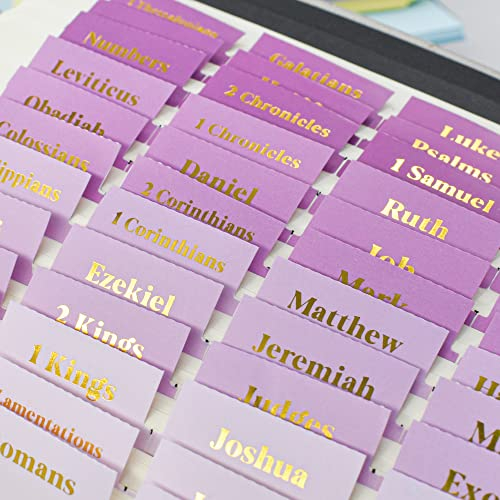 VANRA Bibel-Tabs für Frauen, Bibel-Journaling-Zubehör, großer Druck, insgesamt 96 Tabs, für das alte und neue Testamentstudieren mit leeren laminierten Bibel-Tabs (Buchstaben aus Goldfolie)