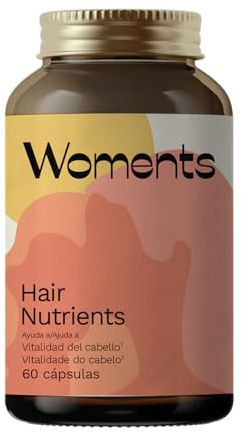 Woments Hair Nutrients | 60 cápsulas | Caída del Cabello Menopausia | Saw palmetto, Biotina, Resveratrol, Zinc y Ashwagandha | Suplemento Salud Capilar Mujer