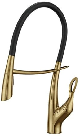 1 Uds. Grifo magnético de silicona for cocina con diseño de forma única, grifo de fregadero extraíble caliente y frío de un solo Mango (Color : Gold)