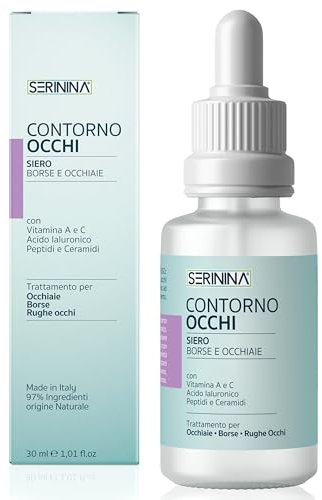 Occhiaie Uomo Siero Contorno Occhi - Anti Occhiaie Borse e Rughe - Prodotto Italiano Professionale by Serinina