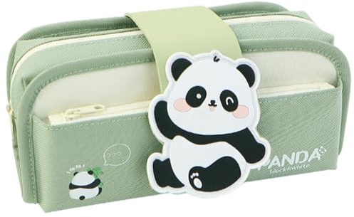 CYGMRFH Federmäppchen Cartoon Reißverschlüsse Taschen Organizer Federmäppchen mit Panda Motiv Große Kapazität Federmäppchen Bürobedarf Stifteetui Schreibwaren Erwachsene Make up Tasche Geburtstag