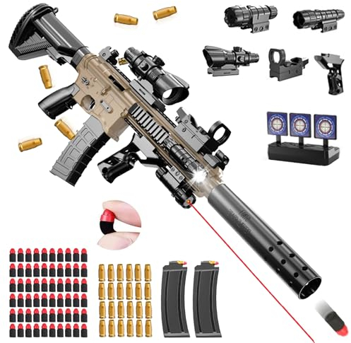Pistola giocattolo per bambini, giocattolo morbido bullet gun M416, pistola in schiuma, ricarica manuale, pistola morbida per 12 + regali per bambini