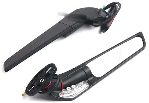 Motorrad Rückspiegel Für Ducati 899 1199 1299 Panigale 1198 1098 848 Einstellbare Dreh Rückspiegel Motorrad Spiegel Modifizierten Wind Flügel(Light Big Mirror3)