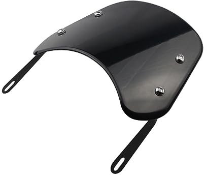 PAMINGONO Windschutzscheibe Fahrrad Windschutzscheibe Frontscheinwerfer Windschutzscheibe Motorradscheinwerfer Blinken Bildschirme Schild Eisenbügel Black