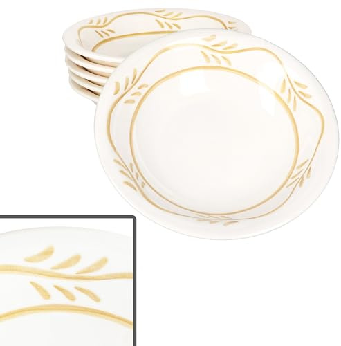 MamboCat Lot de 6 assiettes creuses en faïence - 400 ml - Avec branches abstraites - Pour salade, soupe, riz et pâtes à Noël
