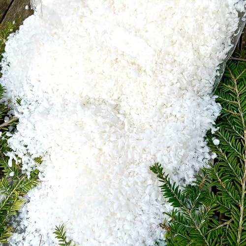 Annastore 3000 ml Bio- Kunstschnee biologisch abbaubar - Deko-Schnee - Dekoschnee Bio - Pulverschnee - Streuschnee Bio - Dekoschnee aus Pflanzenstärke