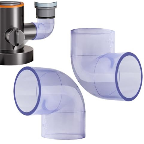 2PCS PIPE PVC Clear, coude de tuyau en PVC transparent, coude PVC 90 degrés, raccords de tuyaux en PVC à 2 voies, Connecteurs de tuyaux PVC portables pour le bricolage de la structure de support du j