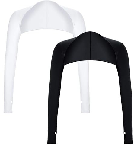 2 Pcs Sleeves To Cover Arms For Women Arm Sleeves For Women Cool Shawl Arm Covers Sun Protection With Finger Holes Uv Protection Arm Covers Cooling Shawl Golf Cooling Shawl Arm Sleeve For Golfing