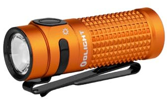 OLIGHT Baton4 EDC 1300 Lumens Rechargeable LED Small Torch, Pocket Flashlight with Micro-Perforated Indicator for Outdoors, Indoors and Emergency (Orange)