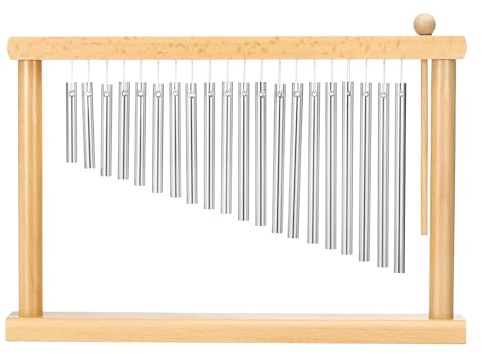 sourcing map 20 Töne Glockenspiel Bar Tischplatte Windspiel Musik Percussion Instrument mit Schlägel für entspannende Meditation Büro Dekoration (Silberton)