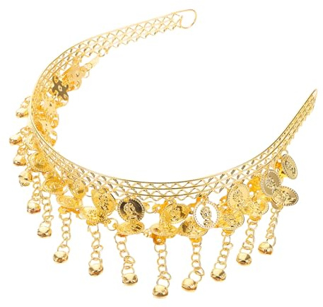 Healvian Cadena para Cabeza de con Lentejuelas y Borlas Adorno con Campanas Rítmicas para Disfraces y Espectáculos de Baile Accesorios Decorativos para Mujer