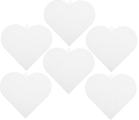 DOITOOL 6 Pezzi Fogli Rete in Plastica a Cuore per Ricamo, Accessori Borse Fai da Te Uncinetto, Facili da Pulire per Borse e Progetti Creativi
