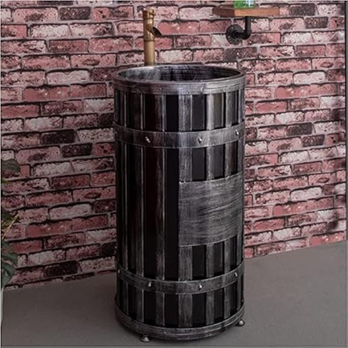 Meuble de salle de bain avec lavabo – Meuble sous lavabo sur pied – 45,7 x 45,7 x 86,9 cm