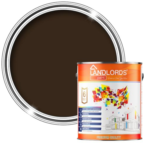 Landlords Matt Emulsion Paint for Walls & Ceilings - Brown - 2.5 Litre - Ideal for Kitchens, Bathroom, Living Rooms, Hallways - Washable Paint with Excellent Coverage - Quick Dry